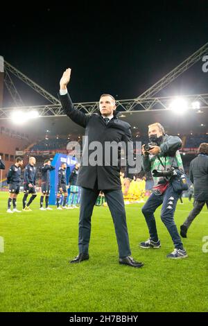 Genua, Italien. 22nd. November 2021. Italienische Serie A, CFC Genua und AS Roma Credit: Nderim Kaceli/Alamy Live News Stockfoto