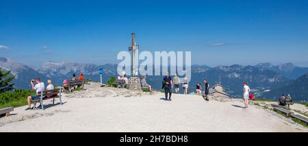 Das Kehlsteinhaus , Hitlers Adlernest im Sommer. Kehlstein, Obersalzberg, Berchtesgaden, Deutschland. Stockfoto