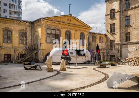 Moderner Food Truck in Chisinau, Moldawien Stockfoto