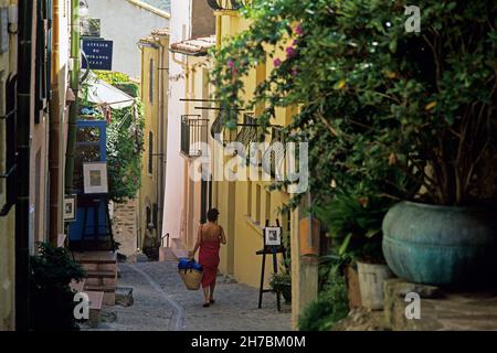 FRANKREICH. PYRENEES ORIENTALES (66). VERMEILLE COAST. COLLIOURE. EINE SPUR Stockfoto