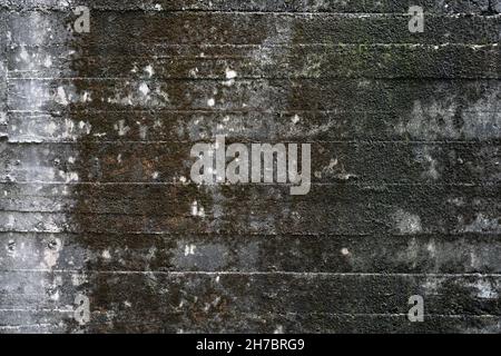 Textur der alten, grauen 2-Bunker-Mauer des Weltkriegs in hoher Auflösung Stockfoto