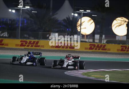 07 RÄIKKÖNEN Kimi (FIN), Alfa Romeo Racing ORLEN C41, Aktion während des Formel 1 Ooredoo Qatar Grand Prix 2021, 20th Lauf der FIA Formel 1 Weltmeisterschaft 2021 vom 19. Bis 21. November 2021 auf dem Losail International Circuit, in Lusail, Katar - Foto: Dppi/DPPI/LiveMedia Stockfoto