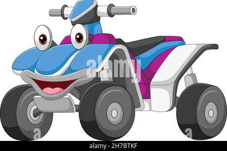 Cartoon lächelndes ATV Fahrrad Maskottchen Stock Vektor