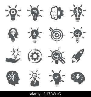 Innovation-Symbole auf weißem Hintergrund Stock Vektor
