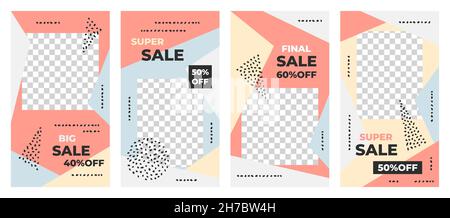 Verkaufshintergrund. Vector Verkauf für Social-Media-Geschichten. Sale Banner im flachen Stil Stock Vektor