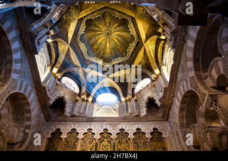 Kuppel in der Großen Moschee von Córdoba, Spanien. Stockfoto