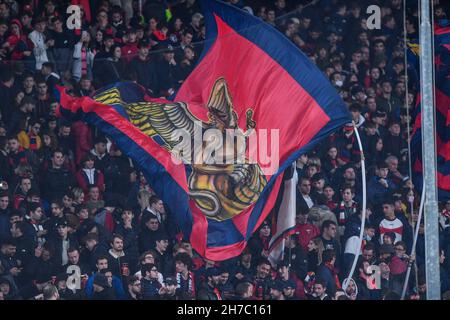 Genua, Italien. 21st. November 2021. Unterstützer Genua CFC während Genua CFC vs AS Roma, italienische Fußballserie A Spiel in Genua, Italien, November 21 2021 Quelle: Independent Photo Agency/Alamy Live News Stockfoto