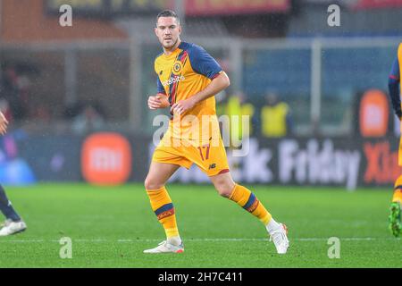 Genua, Italien. 21st. November 2021. Jordan Veretout (Roma) während Genua CFC vs AS Roma, italienische Fußballserie A Spiel in Genua, Italien, November 21 2021 Quelle: Independent Photo Agency/Alamy Live News Stockfoto