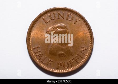 Island of Lundy Half Puffin Coin 1929 Stockfoto