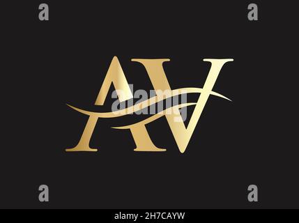 Modernes AV-Logo-Design für Geschäfts- und Firmenidentität. Kreativer AV-Brief mit Luxuskonzept Stock Vektor