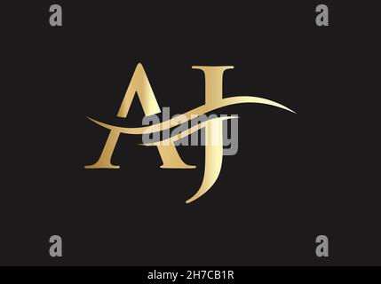 AJ-Logo mit Anfangsbuchstaben. Moderner Buchstabe AJ Logo Design Vektor mit modernen trendy Stock Vektor