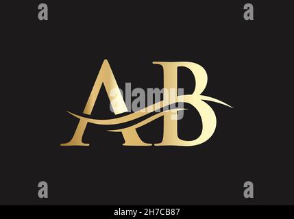 Ab-Logo-Design. Ursprünglicher ab-Buchstaben-Logovektor. Swoosh ab-Logo mit Schriftzug im Buchstaben Stock Vektor