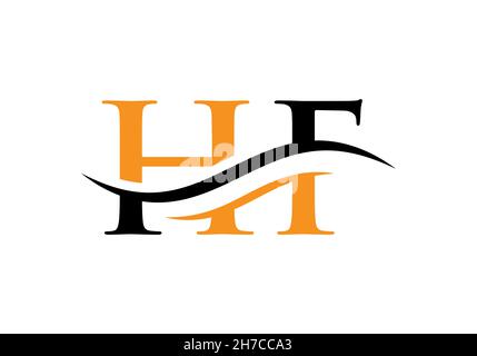 Water Wave HF Logo-Vektor. Swoosh Letter HF Logo Design für Geschäfts- und Firmenidentität Stock Vektor