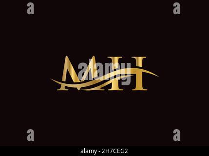 Modernes MH Logo Design für Geschäfts- und Firmenidentität. Kreativer MH-Brief mit Luxuskonzept Stock Vektor