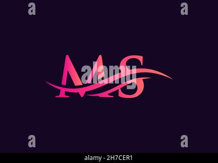 Modernes MS Logo Design für Geschäfts- und Firmenidentität. Kreativer MS-Brief mit Luxuskonzept Stock Vektor