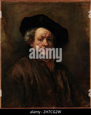 Rembrandt van Rijn, Selbstporträt, 1660, Öl auf Leinwand, New York, USA Stockfoto