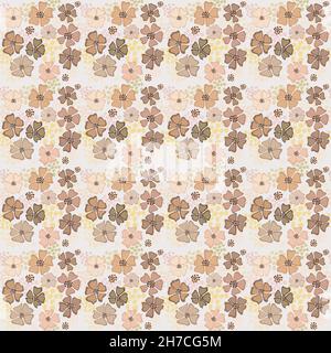 Abstrakt nahtlos beige zartes Muster mit Blumen Stock Vektor