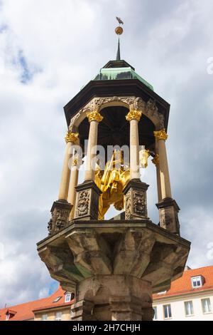 Magdeburg: Nachbildung des Magdeburger Reiters in Sachsen-Anhalt, Sachsen-Anhalt, Deutschland Stockfoto