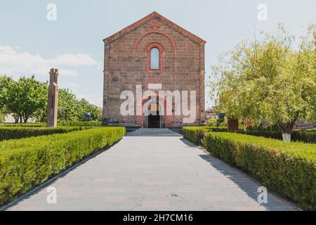 Kirche des heiligen Mesrop Mashtots - der Gründer des armenischen Alphabets und der Sprache. Das Grab des heiligen befindet sich in der Kathedrale. Stockfoto