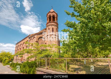 Kirche des heiligen Mesrop Mashtots - der Gründer des armenischen Alphabets und der Sprache. Das Grab des heiligen befindet sich in der Kathedrale. Stockfoto