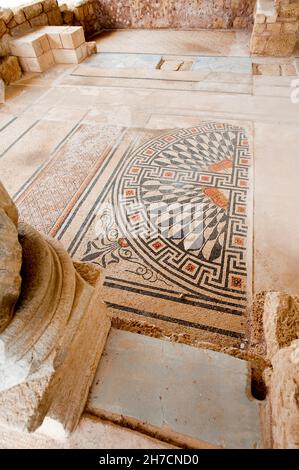 Mosaikboden aus römischer Zeit in Caesarea Maritima, Israel, Caesarea Stockfoto