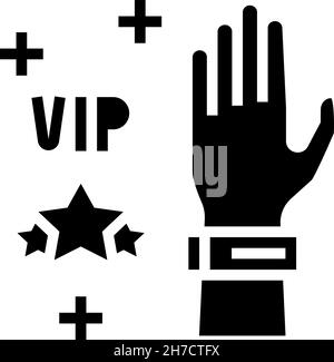 vip Armband für Konzertbesucher Glyphe Symbol Vektor Illustration Stock Vektor