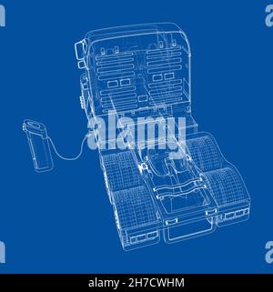 Skizze Zur Ladestation Für Elektroautos Stockfoto