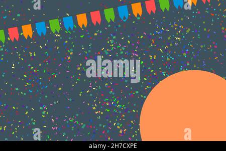 Weihnachtsflaggen mit Konfetti-Banner-Vorlage Stockfoto