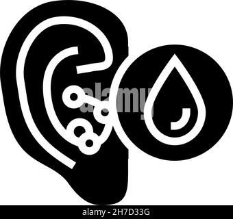 Schwimmer Ohr Glyphe Symbol Vektor Illustration Stock Vektor