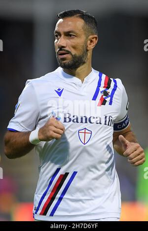 SALERNO, ITALIEN - 21. NOVEMBER: Fabio Quagliarella von UC Sampdoria im Einsatz während des Serie A-Spiels zwischen US Salernitana und UC Sampdoria im Stadio Stockfoto