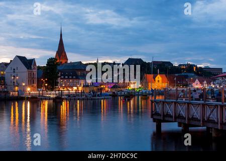Flensburg: flensburger förde, Altstadt in Ostsee, Schleswig-Holstein, Deutschland Stockfoto
