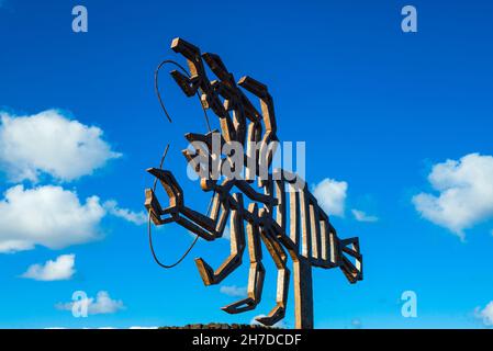 Skulptur auf Jameos del Agua von César Manrique (Lanzarote/Spanien) Stockfoto