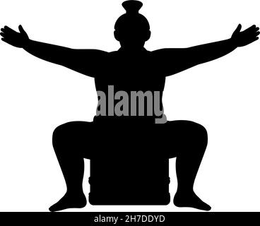Silhouette japanische traditionelle Sumo Wrestler. Stock Vektor