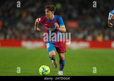 Barcelona, Spanien. 20th. November 2021. Gavi (Barcelona) Fußball: Spanisches Spiel 'La Liga Santander' zwischen dem FC Barcelona 1-0 RCD Espanyol de Barcelona im Camp Nou in Barcelona, Spanien. Quelle: Mutsu Kawamori/AFLO/Alamy Live News Stockfoto
