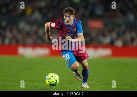 Barcelona, Spanien. 20th. November 2021. Gavi (Barcelona) Fußball: Spanisches Spiel 'La Liga Santander' zwischen dem FC Barcelona 1-0 RCD Espanyol de Barcelona im Camp Nou in Barcelona, Spanien. Quelle: Mutsu Kawamori/AFLO/Alamy Live News Stockfoto