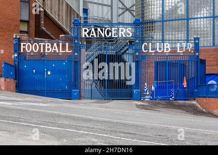 Tore im Ibrox Stadium, dem Heimstadion des Rangers FC, Edmiston Drive, Ibrox, Glasgow, Schottland, Großbritannien, Europa Stockfoto