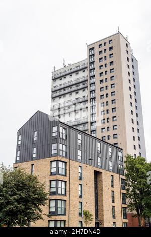 Sozialer Wohnungsbau, Edmiston Drive, Ibrox, Glasgow, Schottland, VEREINIGTES KÖNIGREICH Stockfoto