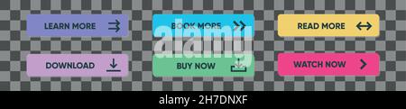 Web Elements Shiny Vector Button Set isoliert Stock Vektor