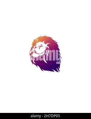 Das Gesicht eines Löwen im Profil. Stockfoto