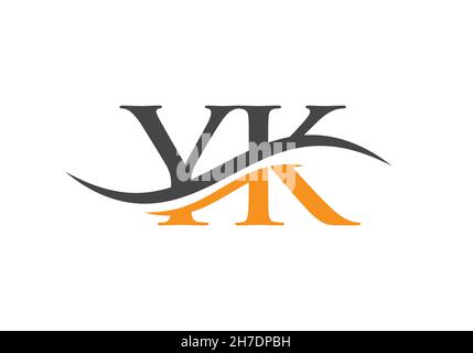 YK-Logo. Ursprüngliche YK-Brief-Geschäftslogo-Design-Vektor-Vorlage Stock Vektor