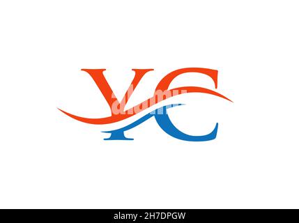 YC-Logo-Design. Ursprünglicher YC-Letter-Logo-Vektor. YC-Logo mit Swoosh-Schriftzug Stock Vektor