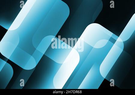 Modernes abstraktes Weiß wunderschöne leuchtende Formen und dunkler Hintergrund. Neues Tapetendesign Stockfoto
