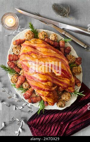 Weihnachtsessen Türkei Krone Stockfoto