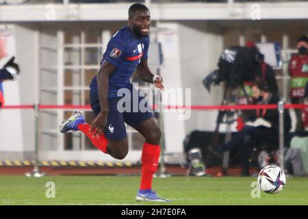 Kurt Zouma aus Frankreich während der FIFA Weltmeisterschaft 2022, Qualifikationsspiel der Gruppe D zwischen Finnland und Frankreich am 16. November 2021 im Olympiastadion in Helsinki, Finnland - Foto Laurent Lairys / DPPI Stockfoto