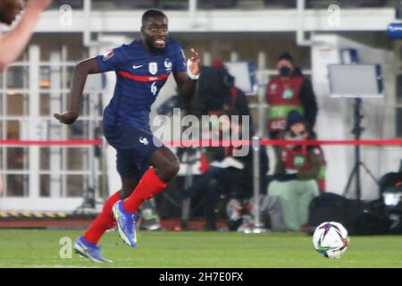 Kurt Zouma aus Frankreich während der FIFA Weltmeisterschaft 2022, Qualifikationsspiel der Gruppe D zwischen Finnland und Frankreich am 16. November 2021 im Olympiastadion in Helsinki, Finnland - Foto Laurent Lairys / DPPI Stockfoto