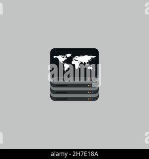 World Server-Symbol. Globales Cloud-Symbol. Breitband-Internet-Schild mit niedriger Latenz. Logo-Design-Element Stock Vektor