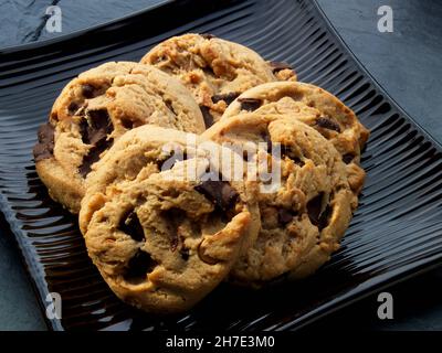 Erdnussbutter und Chocolate Chip Cookies Stockfoto