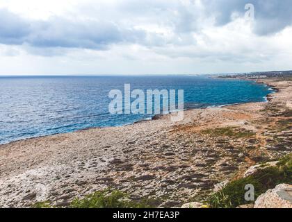 Marine in Zypern Ayia Napa Cape Greco Halbinsel, malerischen Blick auf das Mittelmeer, Kavo Greco, National Forest Park Stockfoto