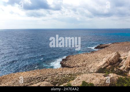 Marine in Zypern Ayia Napa Cape Greco Halbinsel, malerischen Blick auf das Mittelmeer, Kavo Greco, National Forest Park Stockfoto