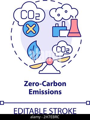 Symbol für das Konzept „Null-CO2-Emissionen“ Stock Vektor